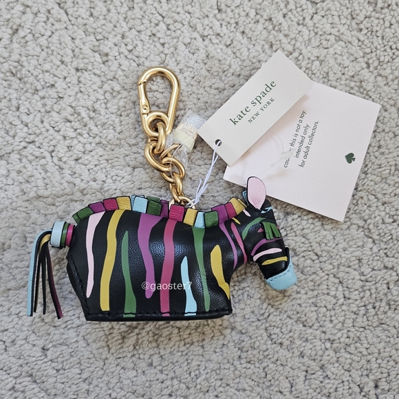 🚫SOLD🚫Kate Spade Ziggy Zebra Embellished Bag Charm - Picture 2 of 11